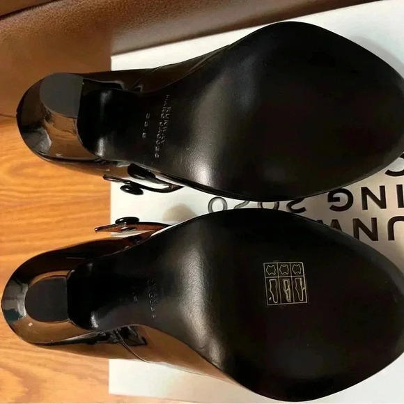 NIB Marc Jacobs Runway Mary Jane Heels Shoes Black Patent Leather 8 - Picture 5 of 9